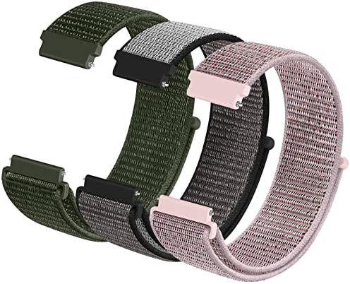 XFYELE 3 Pack Nylon Sport Watch Bands 16mm 18mm Quick Release Straps, Soft Woven Replacement Wristband for Men Women