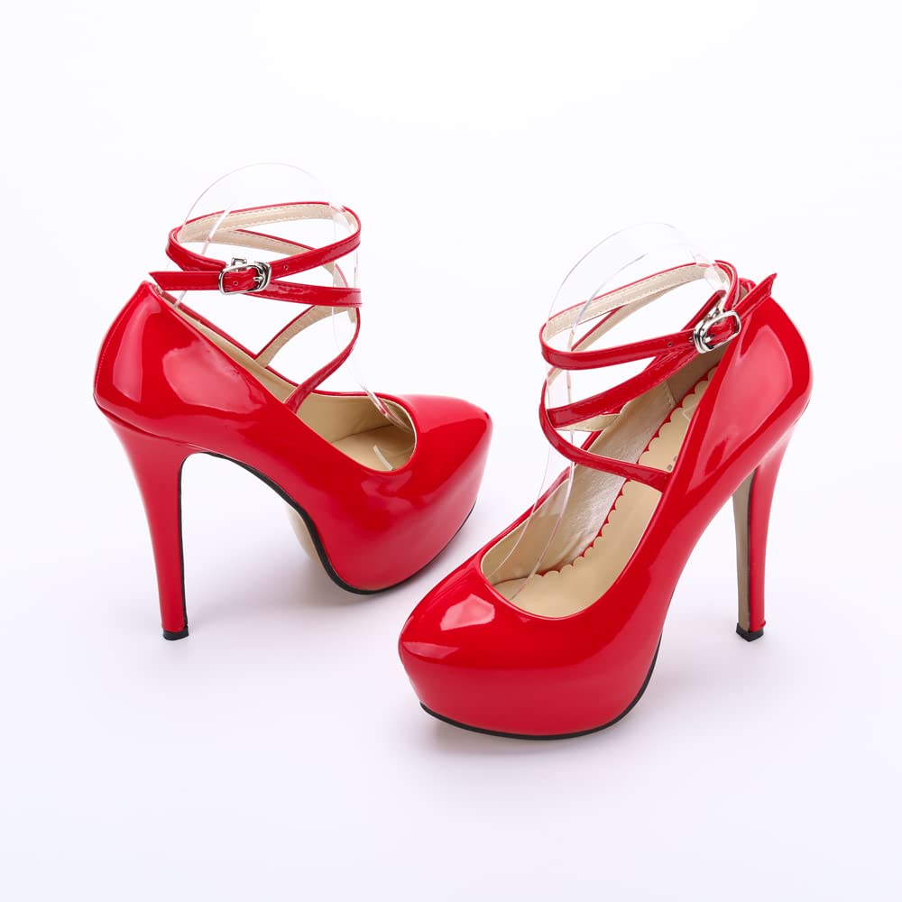 Femme Escarpins Talon Aiguille Hauteur 14cm Plateforme Epais 4cm Chaussure à Talon Stable Confortable Escarpins Mariage Soirée Club