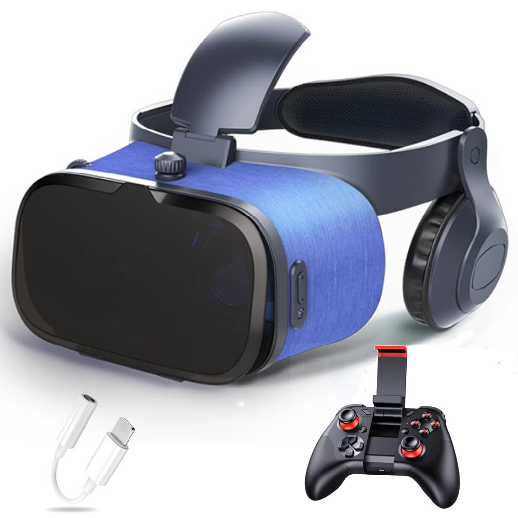Okulary VR, zestaw słuchawkowy z wirtualnej rzeczywistości, zestawy słuchawkowe VR obsługujące Android i IOS, połączenie Bluetooth do iPhone 13 Pro Max/13 Pro/12/11, do Samsung Galaxy S21, Huawei, Xiaomi