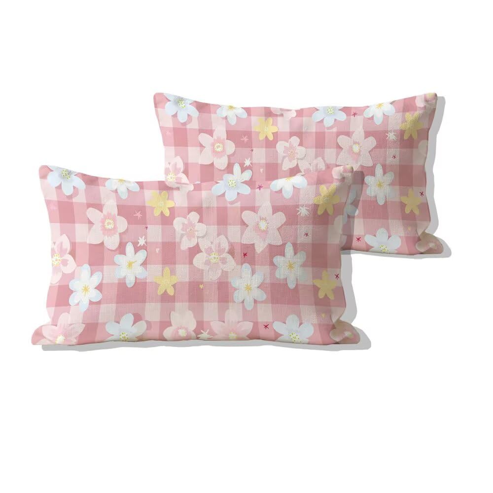 Velours taie oreiller doux 50x90cm rose géométrique avec fermeture éclair invisible