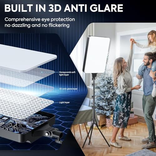 Image of 24'' LED Video Light Kit,2800-7500K Dimmable Photography Lighting with Remote and Stand, CRI 96+ Studio Lights for TikTok, YouTube, Game Streaming, Video Photography (24 inch Light KIT Pack-2)