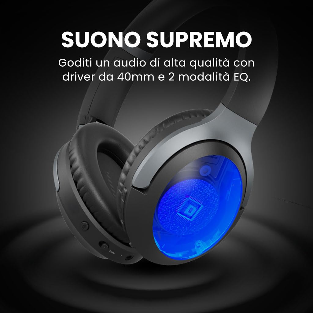 Avantalk Aria 3 - Multifunzione Cuffie Bluetooth & Headset wireless 2-in-1, Doppia Connessione (PC & Telefono), Microfono con antirumore, Voce Chiara per Chiamate e Musica, 55 ore, Comfort Elevato