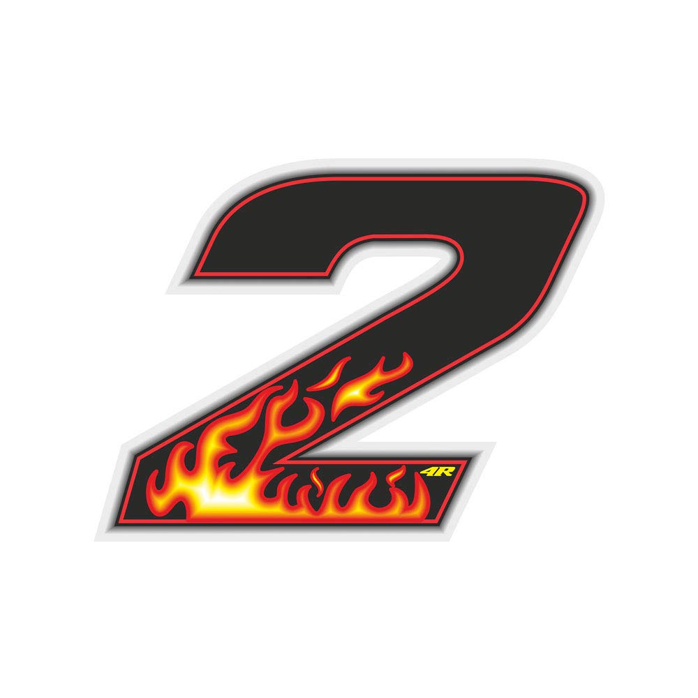 Quattroerre Racing Number 2 Anodized Mini, Flames