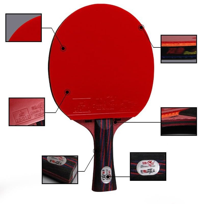JITEM Ping Pong Paddles, Table Tennis Bat Set, Arc-Ring Combination Fast Attack Table Tennis Racket, 9 Star Professional Ping Pong Bat for Players and Coaches