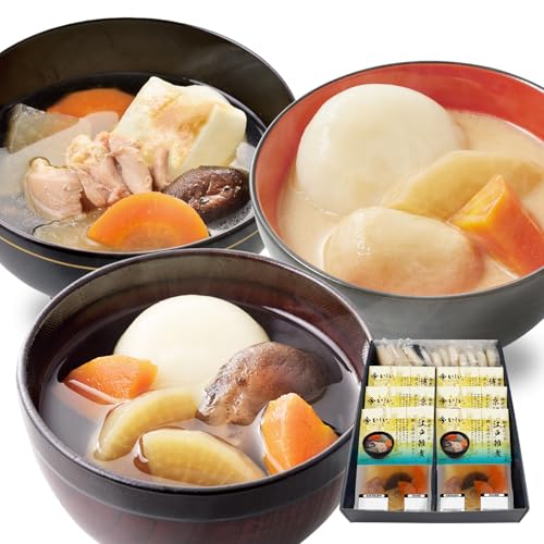 [無添加]各地を巡る雑煮食べ比べ6食セット（博多・京都・江戸雑煮 各2食、餅12個入）のサムネイル