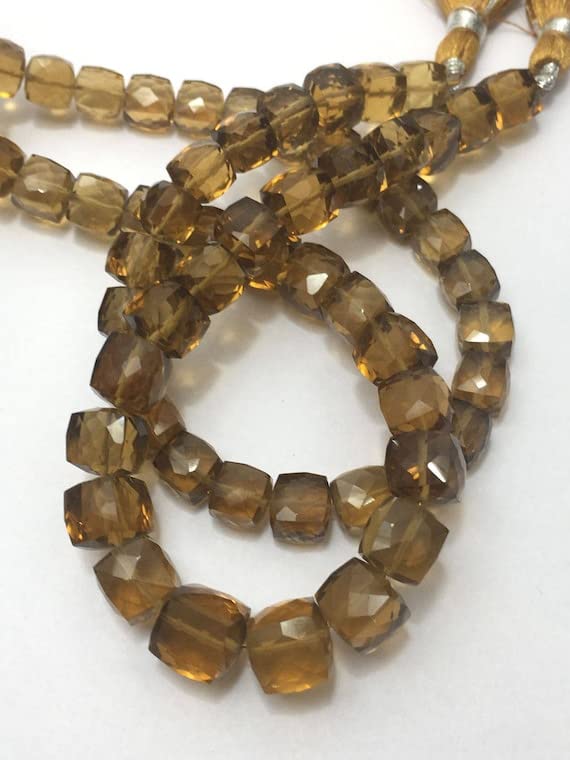 Perles quartz champagne naturel LKBEADS pierre semi précieuse jaune facettée 5.5mm 7.5mm