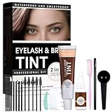 Tinte De Duración para Cejas,Colorante Para Cejas,el cuidado suave de las cejas aporta definición e color,Set Profesional,Apto la mayoría de las personas(Negro)