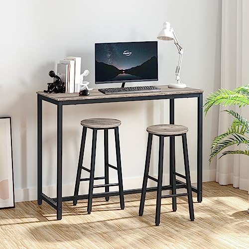 HOOBRO-Bar-Stools-Set-of-2-Bar-Chairs-258-Height-Stools-Breakfast-Bar-Stools-Industrial-Kitchen-Bar-Chairs-for-Dining-Room-Kitchen-Bar-Solid-and-Stable-Greige-and-Black-BG07BY01