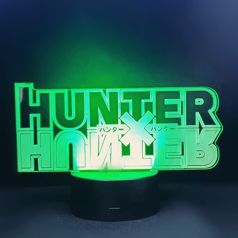 Wolostore Hunterxhunter Anime Color Changing LED Lamp USB Night Light Decoration, Green, 22 cm