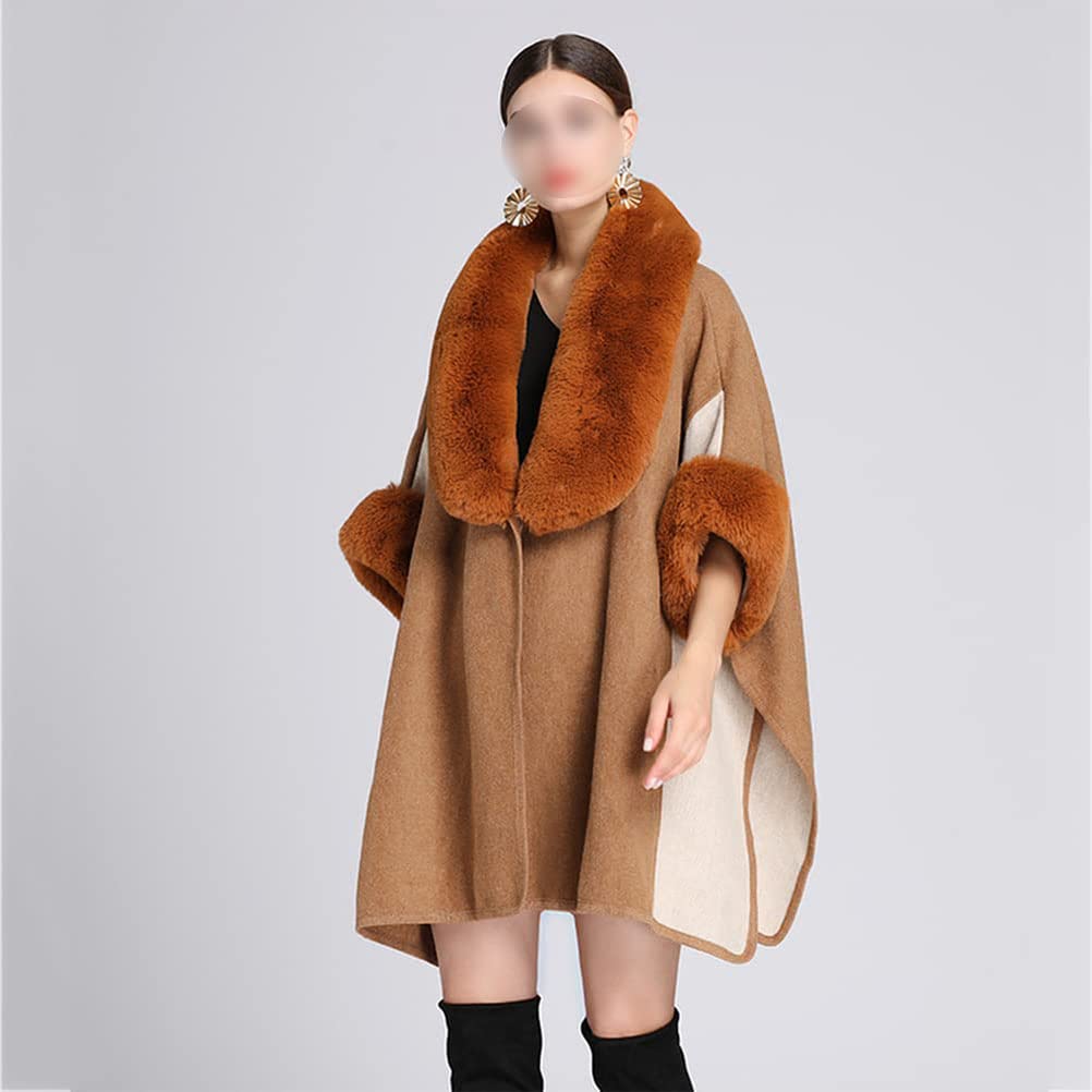 Onsoyours Scialle in Pelliccia Finto Donna Maglia Mantella Poncho Stola Scialle Cardigan per Festa Matrimonio Invernale Casuale Elegante Cappotto Taglia Unica