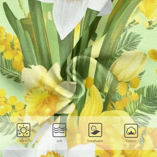 Floral Yellow White Daffodils Green Girl Panties Cute Girls Underwear Toddler Cotton Aesthetic Kids Undies Briefs 2t3