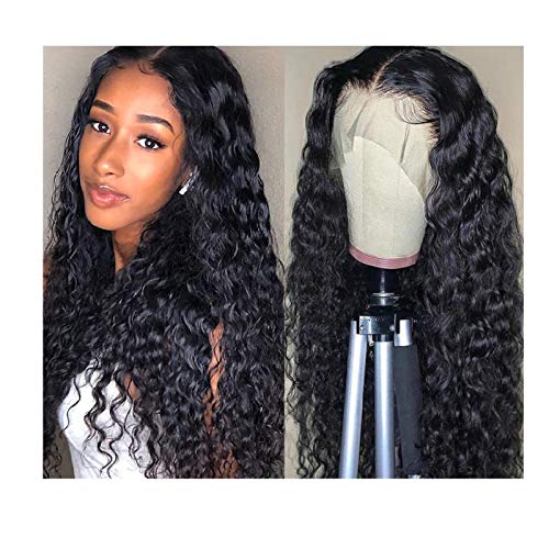 Peruca de cabelo longo encaracolado preto feminino fibra química alta temperatura seda cabelo longo