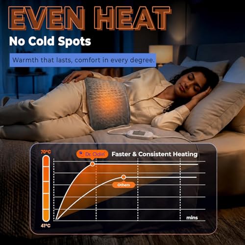 Image of Dr. Odin Heating Belt for Back and Joint Pain - Electric Heat pad with 3 Adjustable Heat Settings & Temperature Controller - Pain Relief for Muscle, Neck, Shoulder, Knee, Leg (Grey)