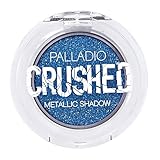 Palladio Crushed Metallic Eyeshadow, Blue Moon, Pressed Pigments for Highly Reflective Foil Finish, Cream Eyeshadow w/ No Creasing, Amazing Color Depth, Apply Glitter Eyeshadow with Eyeshadow Brushes