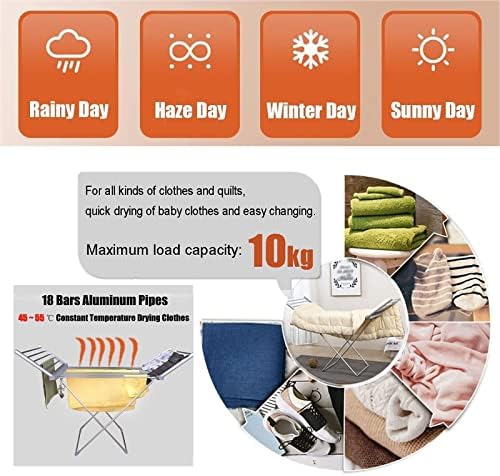 230W Electric Heated Clothes Dryer Airer, Portable Folding Towel Warmer Drying Rack, with 45-55℃ Constant Temperature, Energy-Efficient Clothes Shoes Drying Rack for Home, Apartmen