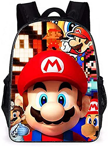 WHSELLER Anime Kids School Bag Bros 3D Cartoon School Mochila para niñas Niños de viaje Senderismo Estudiantes de escuela primaria y media 16 pulgadas, multicolor Cover