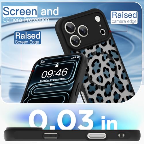 Coque iPhone 17 Pro MagSafe anti-choc motif léopard gris