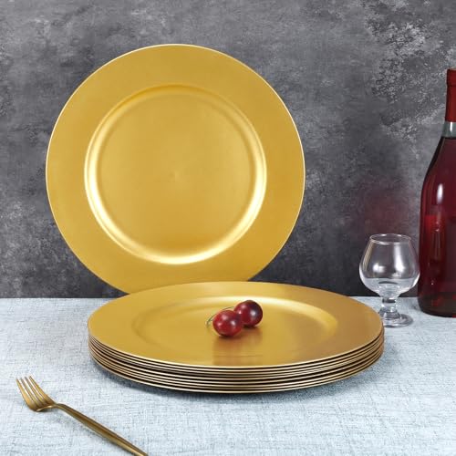 Set de 25 Platos Cargadores Plásticos Dorados 12" miniatura 5