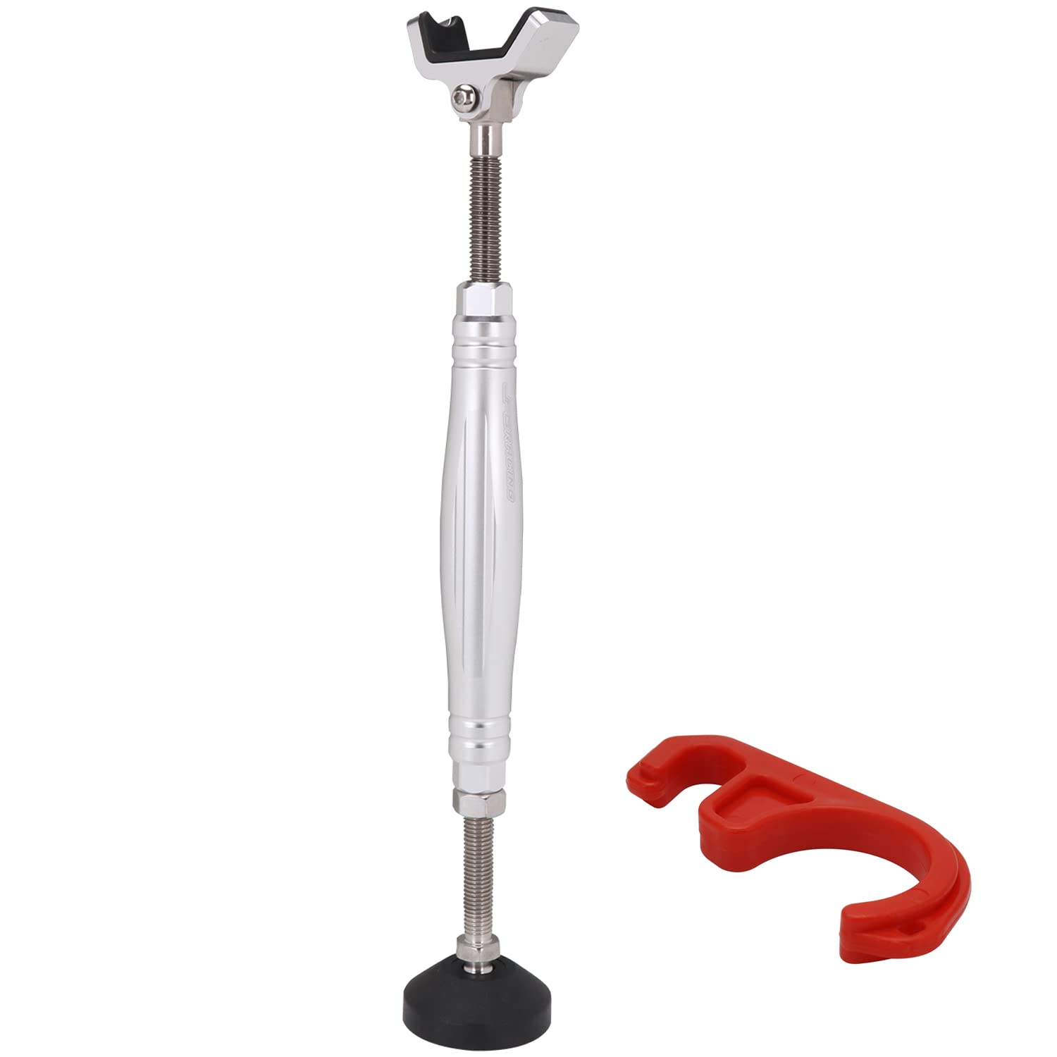 JFG RACING Motorcycle Portable Lift Stand,Portable Front Rear Wheel Stand,Wheel Cleaning Tire Washing Stand for Motorcycles Dirt Bikes Chain Cleaning Lubrication Tyre Inspection-Silver