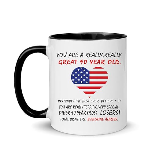 You're A Great 90 Year Old Trump Mug, 90th Birthday Gifts for Women, 90th Birthday Gift for Men, 11 oz Novelty Coffee Mug Birthday Christmas Present 90th Gifts Ideas to Dad, Mom, Grandma, Grandpa