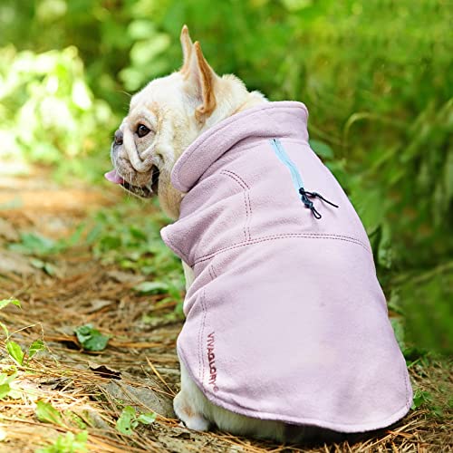VIVAGLORY Softpad Wintermantel Hund, Hundemantel Fleecemantel Hund, Fleecejacke mit Bauchschutz, Fleece Reflektierend Verstellbar Softshell, M, Rosa