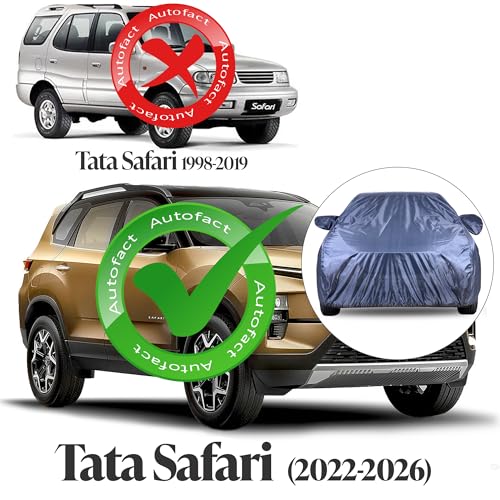 Image of Autofact Premium Car Cover for Safari 2022-2026 | All Weather Water-Resistant Full Body Car Cover | Light-Weight Triple-Stitched Outdoor Shield with UV Protection, Dustproof & Heat-Resistant