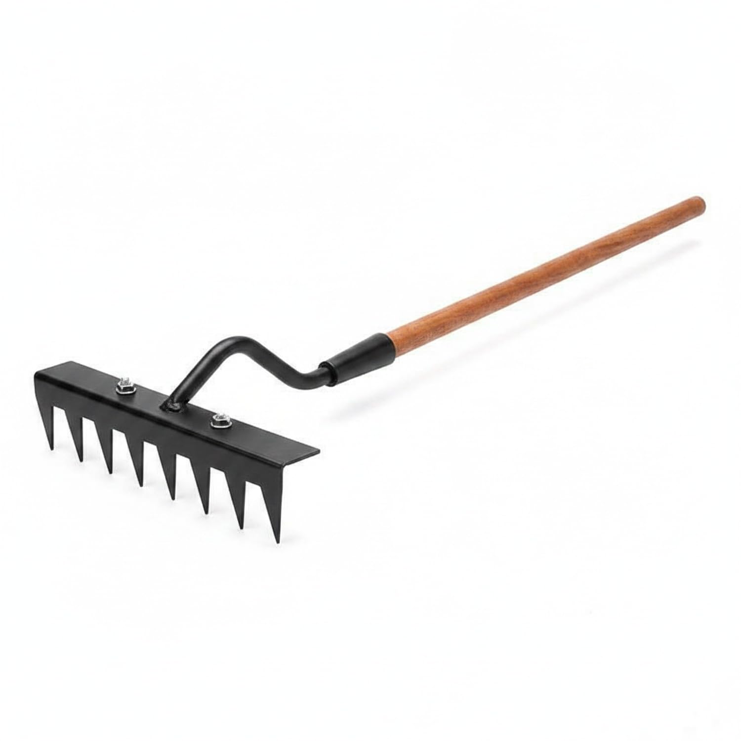 SOHNVWTGD Manganese Steel Garden Hoe and Rake Tool, Dual-Head Hand Cultivator with Wood Handle for Soil Loosening, Cultivating, and Raised Bed Gardening