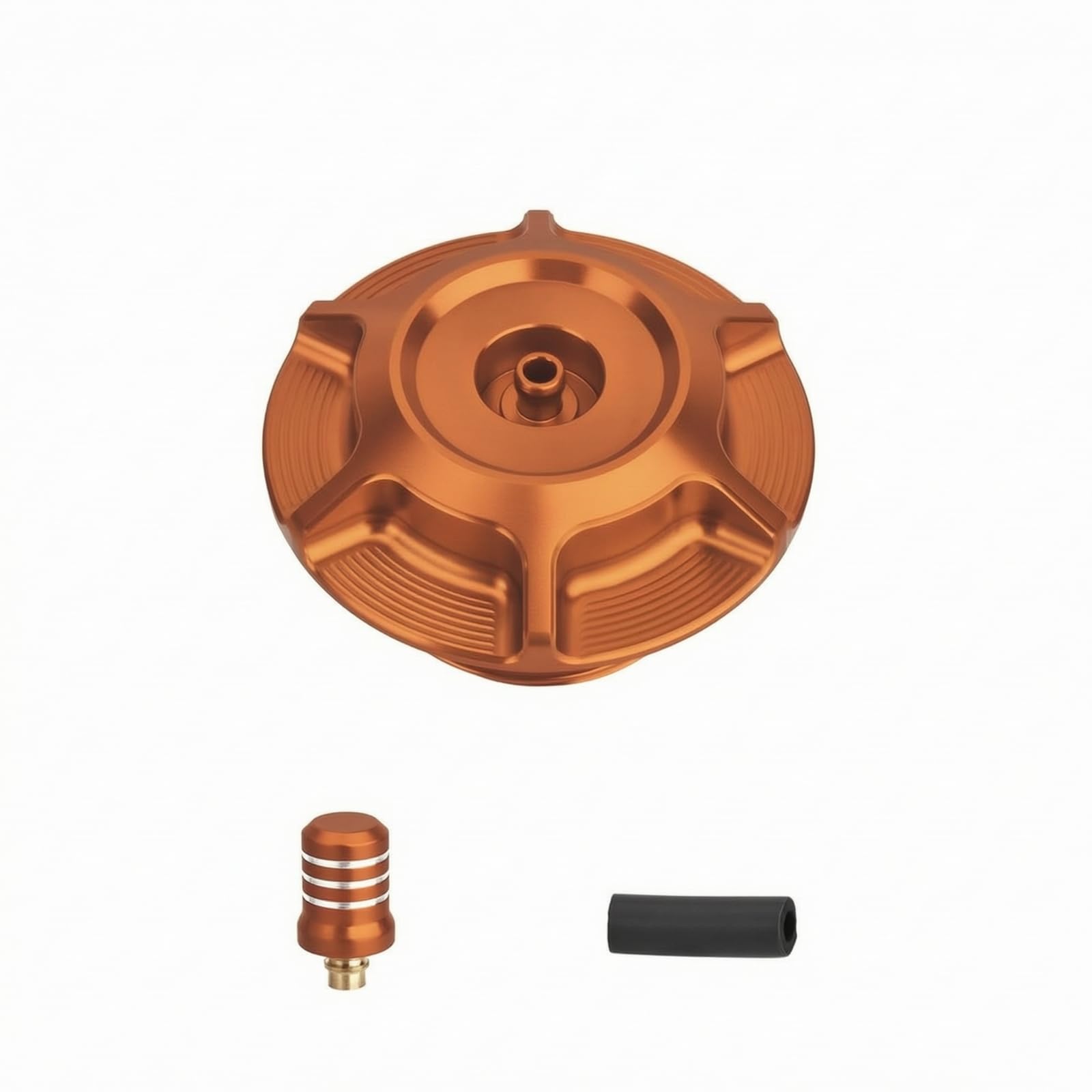 Tapa Tanque con Tuerca Ventilación y Manguito Goma Reemplazable Tapa Tanque Ventilada Antipolvo, Naranja