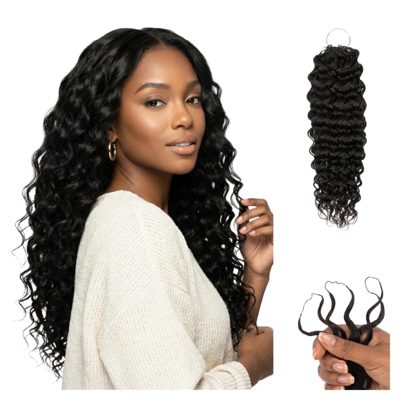 100% Unprocessed Remy Human Hair Feather Crochet Extensions for Women – Reusable, Invisible Knotless Feather Hair - Brumese - Natural Black