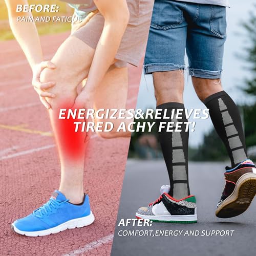 Image of fenglaoda Compression Socks for Women Men 3 Pairs Graduated Compression Support Circulation Socks for Nurses