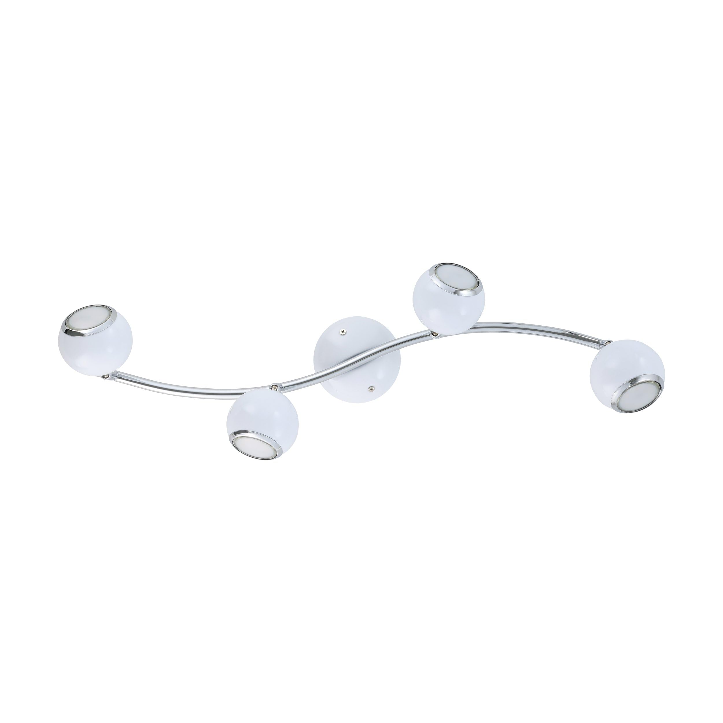 Eglo LED lámpara de techo Bimeda, lámpara de techo con 4 luces, focos | de metal en blanco y cromo, lámpara para salón, spots con bombillas GU10, luz cálida