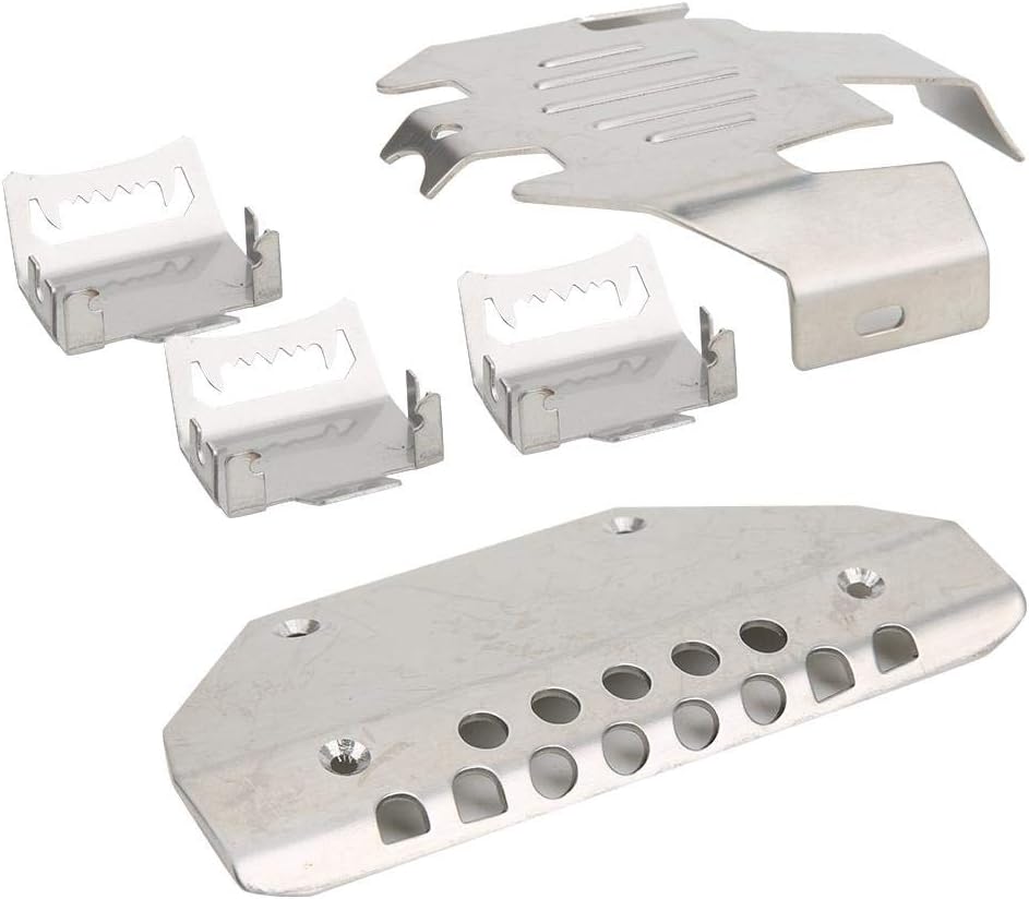 Tbest RC Accessory, 5Pcs Stainless Steel 6-Wheels Remoted Control Crawler Car Chassis Armors Skid Plate RC Vehicle Model Car Replacement Accessory Fit for -6 G63 Skid Plate