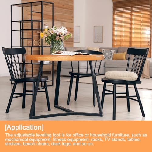 Image of uxcell 8Pcs Inserts for Square Tubes with Leveling Feet, for 1.18 inchx1.18 inch OD Square Tube, M8-1.25mm Thread Black Plastic Furniture Chair Blanking End Caps Insert Plugs