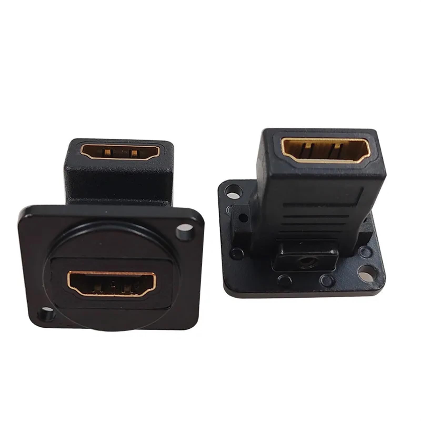 2PCS HDMI haute définition vidéo D-type prise interface conversion 4K tête d'accueil femelle vers femelle(D-HDMI BK 2PCS)