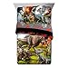 TN 2 Piece Kids Orange Black Jurassic World Comforter Twin/Full Set, Dinosaur Themed Bedding T-Rex Raptors Pattern Reptiles Dino Movie, Reversible Polyester