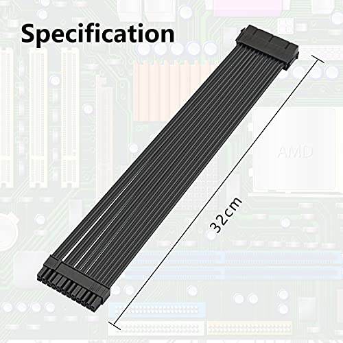 Cavo di prolunga per PSU a 24 pin, scheda madre ATX PSU a 24 pin (20+4) maschio a femmina cavo di prolunga 30cm - Alimentatore - Immagine 6