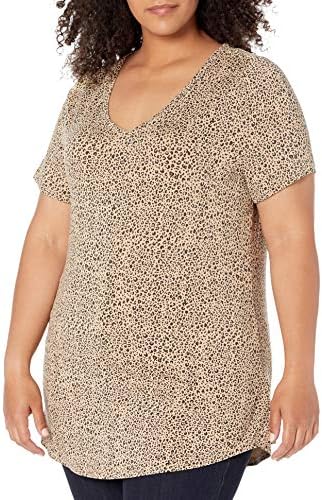 Amazon Essentials Women’s Relaxed-Fit Short-Sleeve V-Neck Tunic (Available in Plus Size), Multipacks