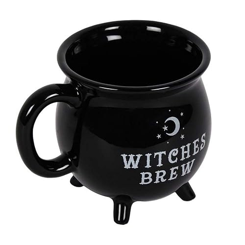 Witches Brew Cauldron Stoneware Mug - 13.5 Ounces - Black