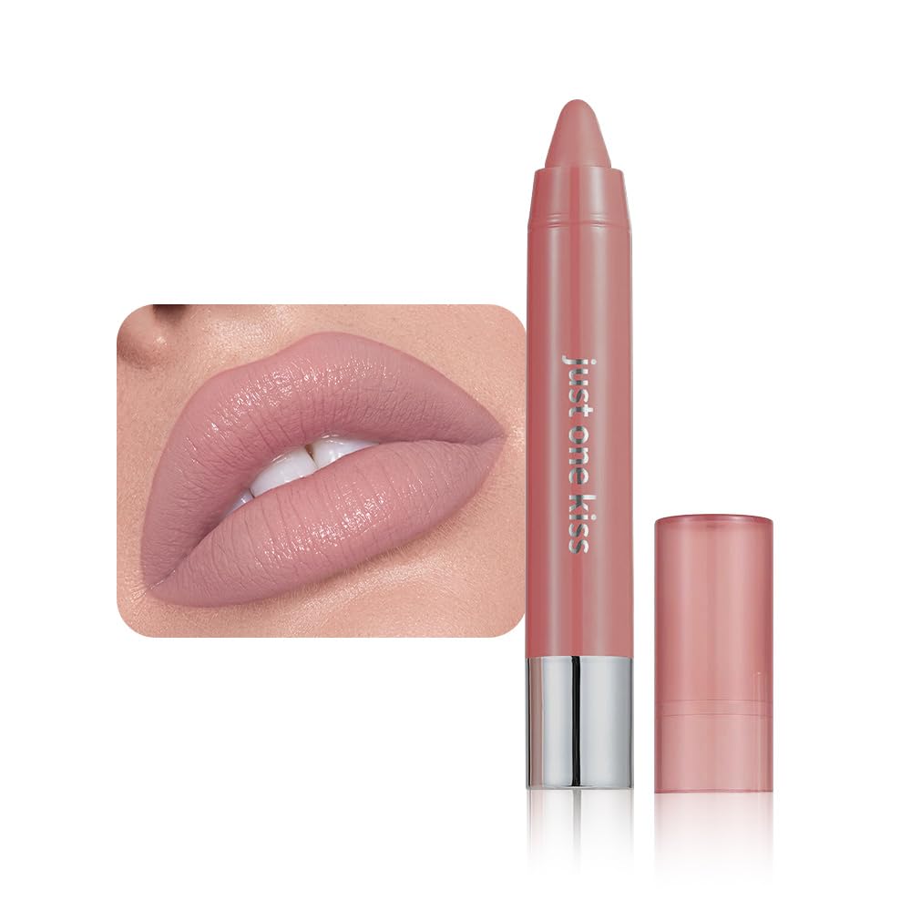 Soft Pink Hydrating Cream Lipstick Lip Crayon for Women, Natural Pinky Lipstick Color Goes on Smoothly, Moisturizing Retractable Lips Crayon Liner for Ombre Shades, Tinted Lip Balm Liner in One 04#-Soft Pink 1 Count (Pack of 1)