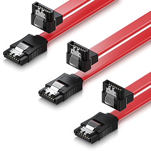 deleyCON 3x 50cm Cable SATA III Cable de Datos S-ATA 3 6 GBit/s Cable de Conexión para HDD SSD - Clip Metálico - 1x Recto 1x Conector de 90° Tipo L - Rojo | Ya disponible en tu tienda friki favorita! En mundofriki.es!