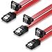 Price comparison product image deleyCON SATA Cable + Sets 3x 50cm Winkel - Rot