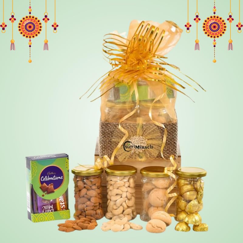 Image of NUTRI MIRACLE Dry Fruits Gift Pack for Brother | Rakhi Gift Hamper Celebrating Sibling Love