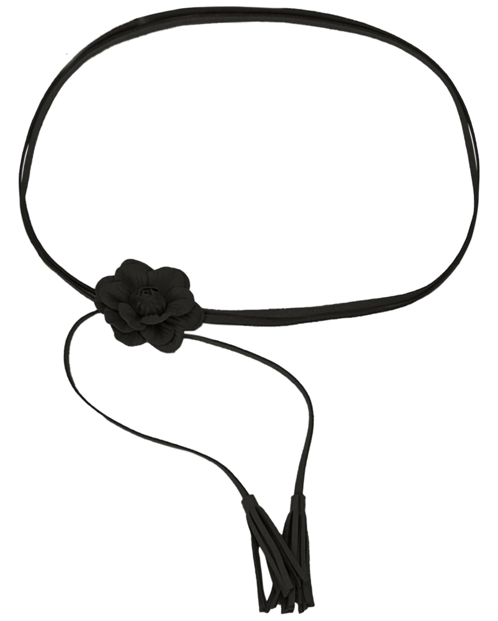 NIDMIDO Women Braided Waist Belt Bohemian Woven Waist Rope Flower Tassels Waist Accessories for Dress
