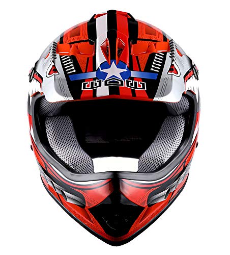 WOW Youth Kids Motocross BMX MX ATV Dirt Bike Helmet Shark Red