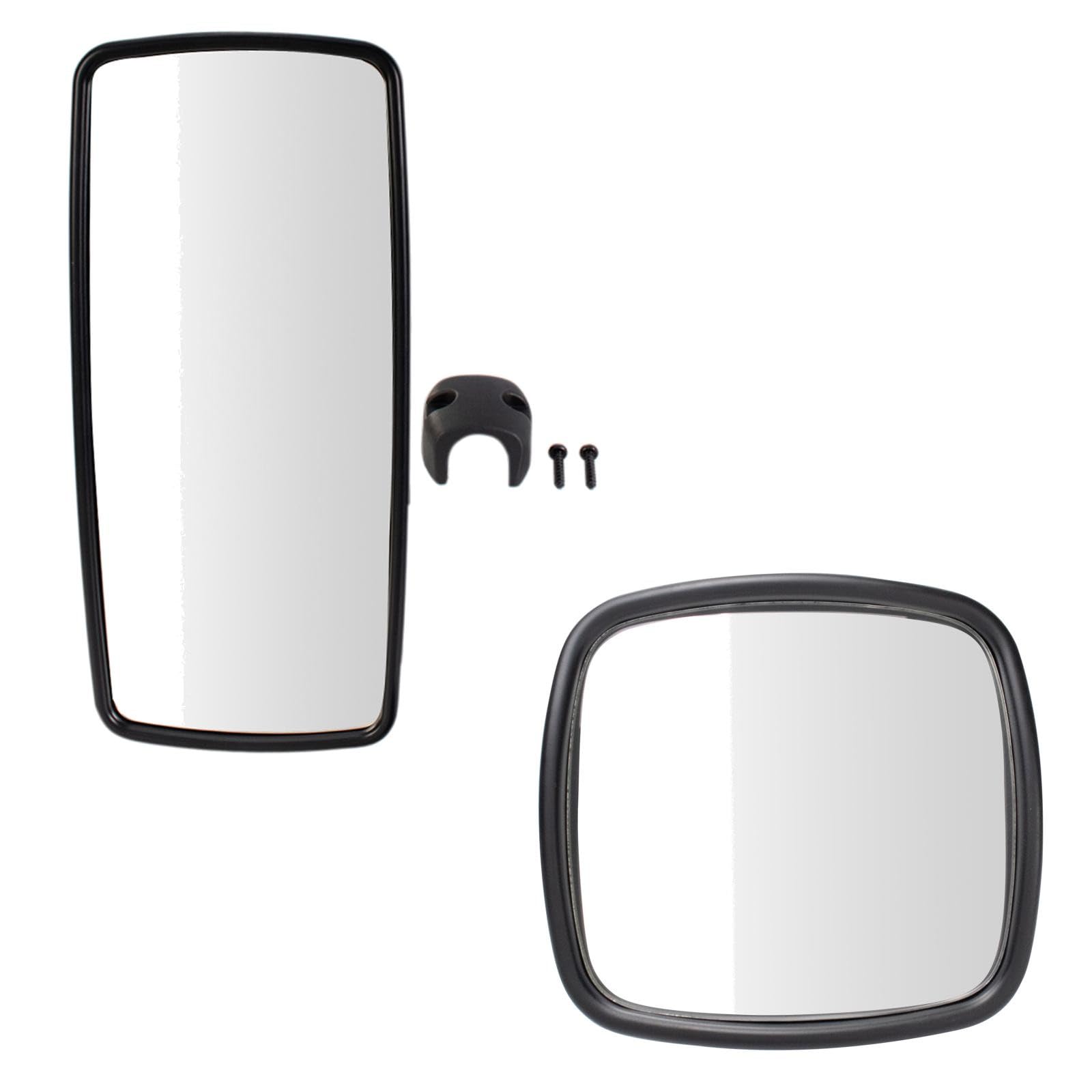 TRQ Driver and Passenger Side Mirror Assembly Set Manual Chrome Smooth Compatible with 2002-2006 Freightliner M2 100 2002-2014 M2 106 2003-2014 M2 112
