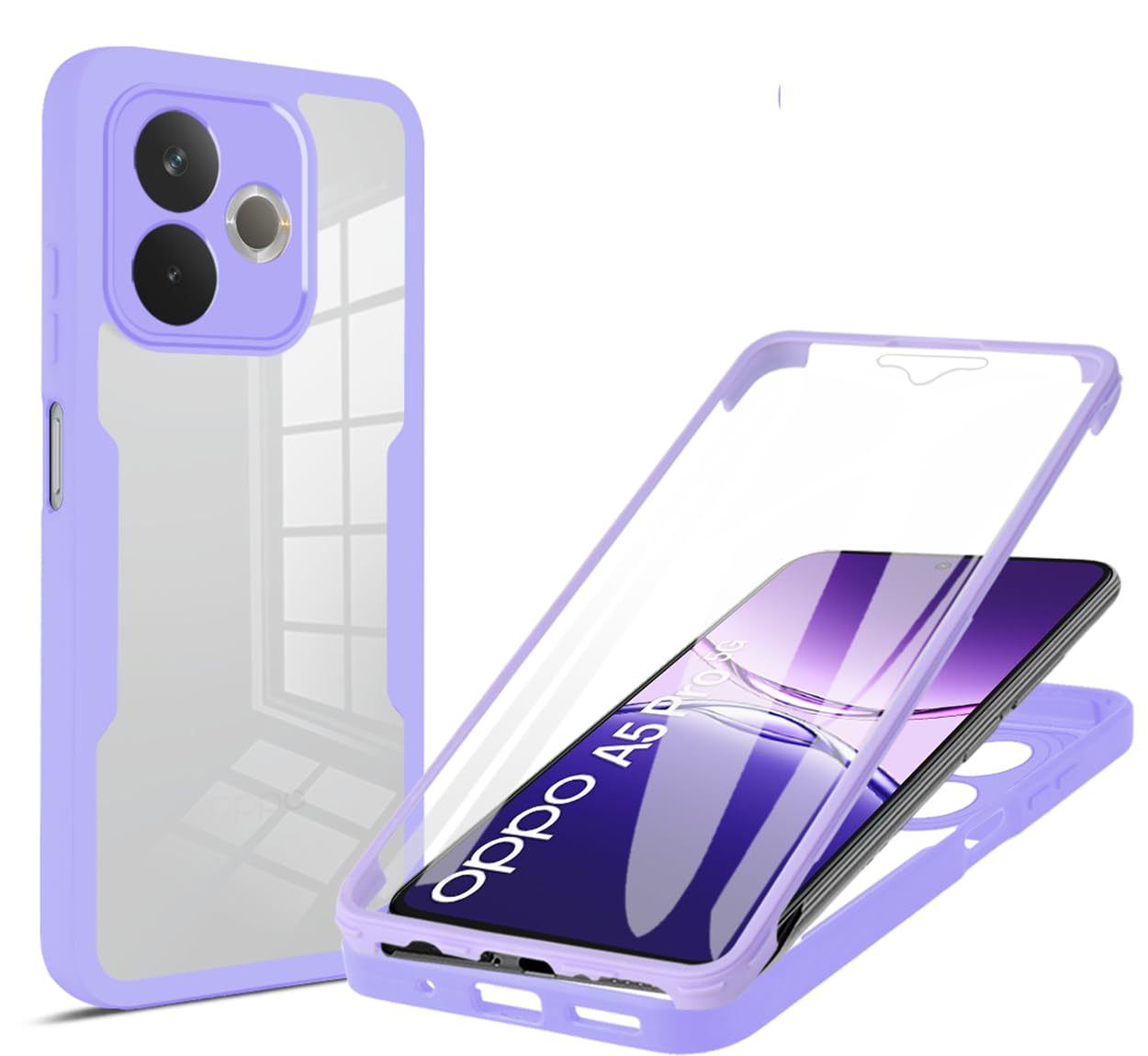 COMAKU Custodia Antiurto Per Xiaomi Redmi A5 4G – Protezione 360° Con Vetro Incorporato E Bumper Trasparente (Blu) - 3