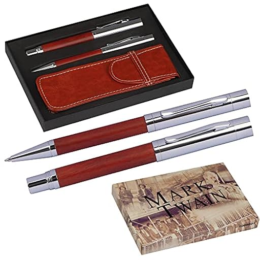 Set de escritura Mark Twain con bolígrafo y pluma estilográfica, material de escritura elegante para oficina y espacio de trabajo | Ya disponible en tu tienda friki favorita! En mundofriki.es! Set de escritura Mark Twain con bolígrafo y pluma estilográfica, material de escritura elegante para oficina y espacio de trabajo | Ya disponible en tu tienda friki favorita! En mundofriki.es!