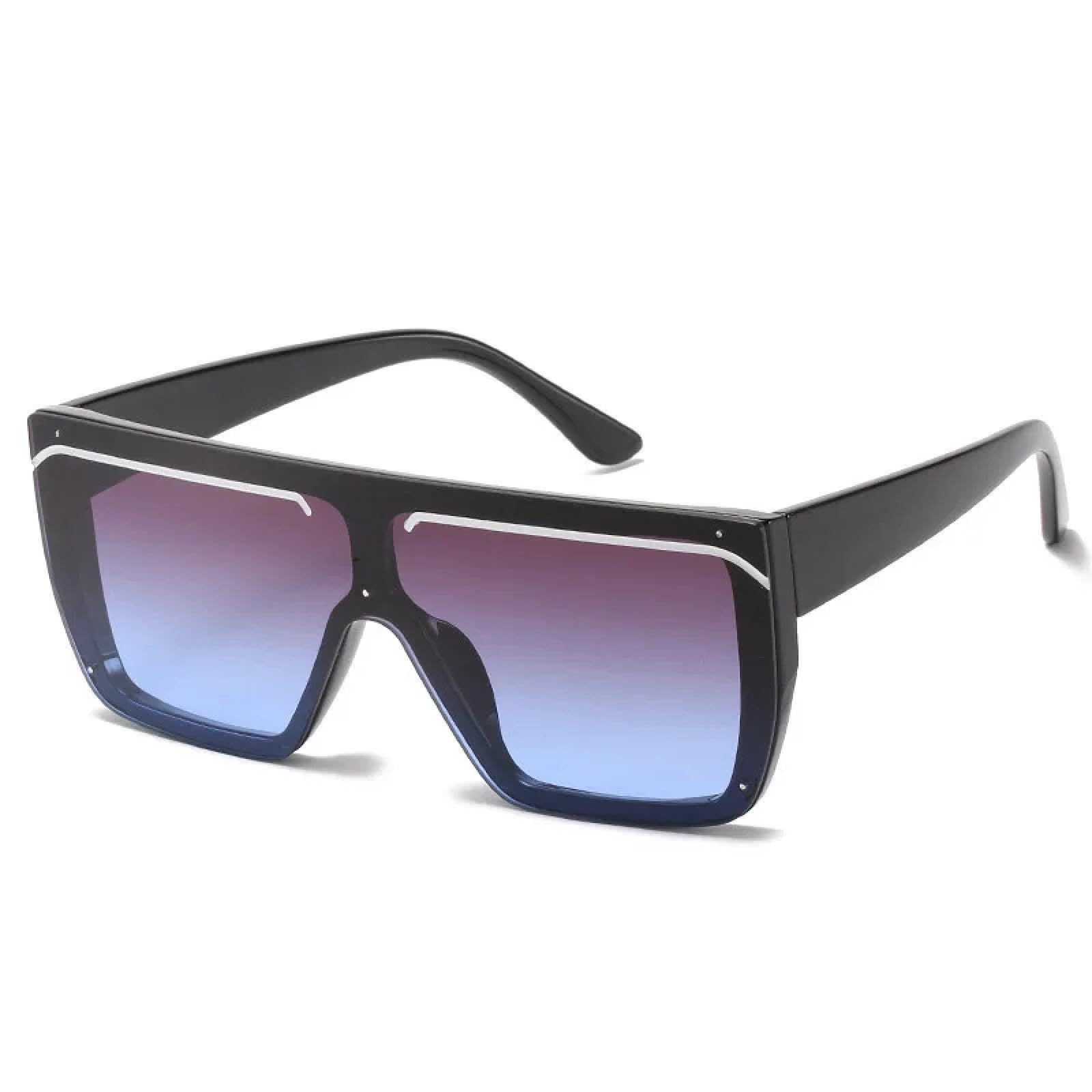 Vintage One Piece Sunglasses Woman Man Fashion Luxury Big Frame Eyeglasses Summer Traveling Uv400