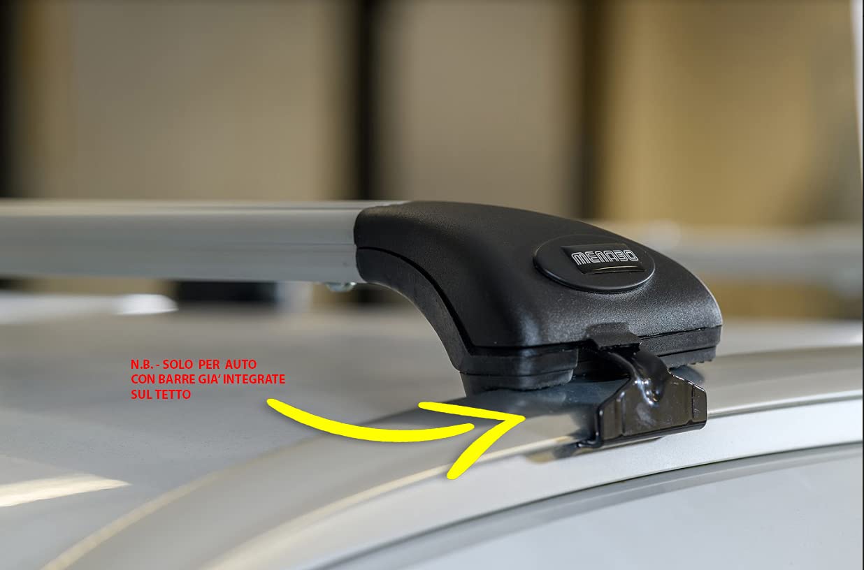 Barre Portatutto GEV Preassemblate Per Fiat Panda III (dal 2012), TUV, 75kg, Con Chiave E Corrimano Basso