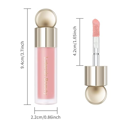 Miniatura 7 de KYDA Rubor líquido, teñido mate para mejillas, acabado húmedo duradero, rubor cremoso suave de alto pigmento, cubierta ligera mezclable, rosa nude